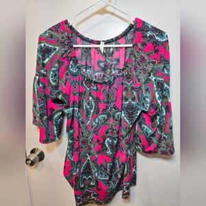 Cezanne Pink and Teal Paisley Blouse